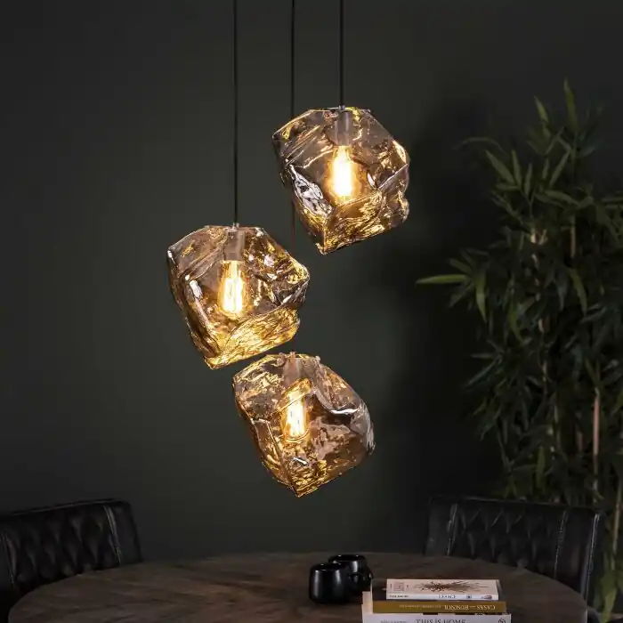 Novedad Marore Lámpara Colgante Plata, 3 luces