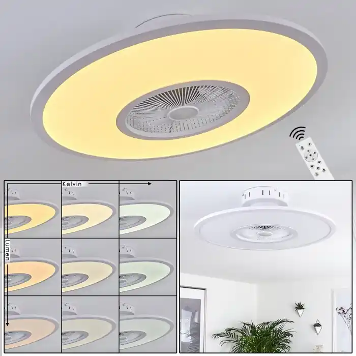 Marmorta Ventilador de techo LED Blanca, 1 luz, Mando a distancia No Te Lo Pierdas