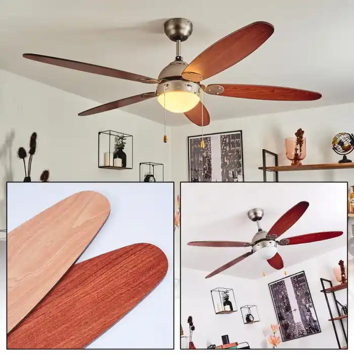 Gyllan Ventilador de techo Níquel-mate, 1 luz Precio Bajo
