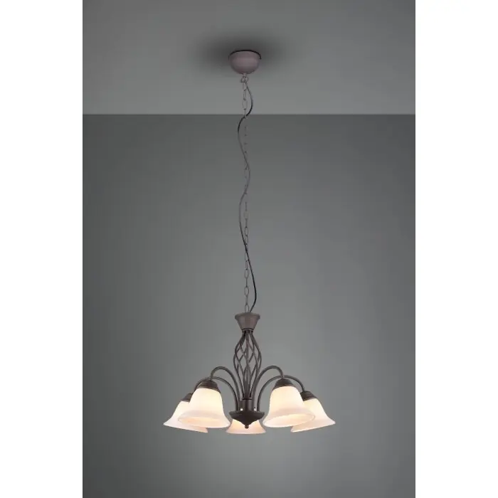 Entrega Rápida Trio-Leuchten Rustica Lámpara de araña Color óxido, 5 luces