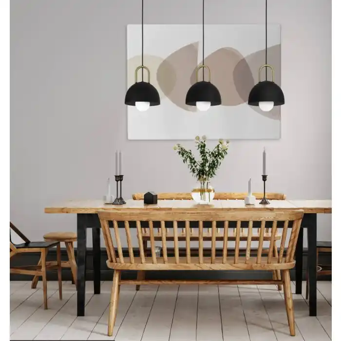 Últimas Unidades Eglo-Leuchten CALMANERA Lámpara Colgante Latón, Negro, 3 luces