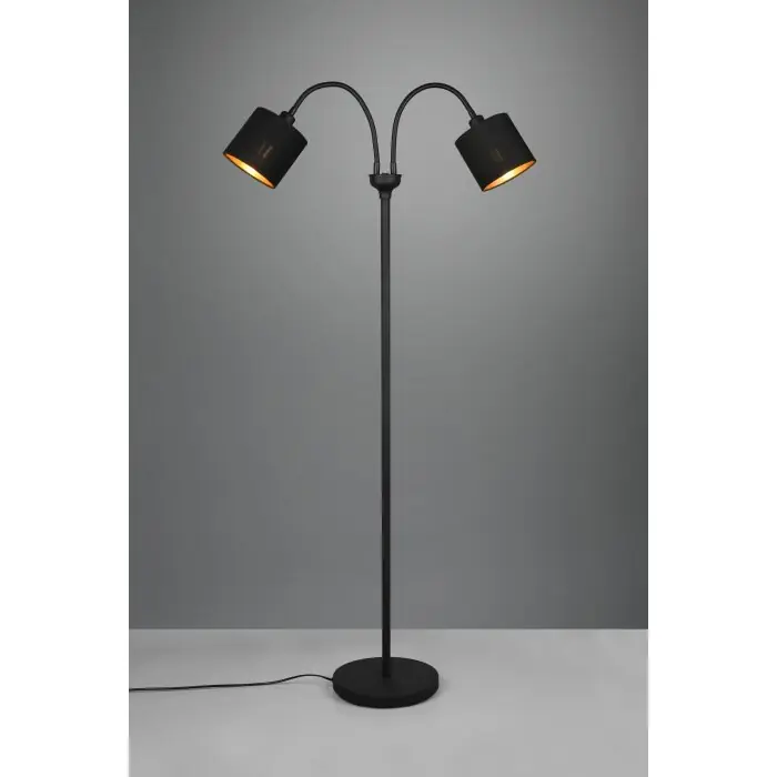 Compra Hoy Reality Tommy Lámpara de Pie Negro, 2 luces