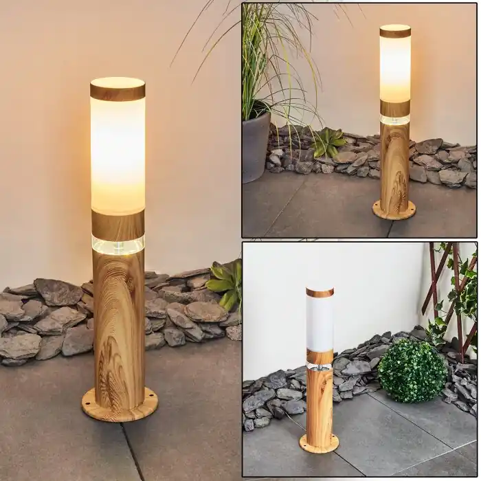 Gran Oferta Tise Poste de Jardín Marrón, Color madera, 2 luces