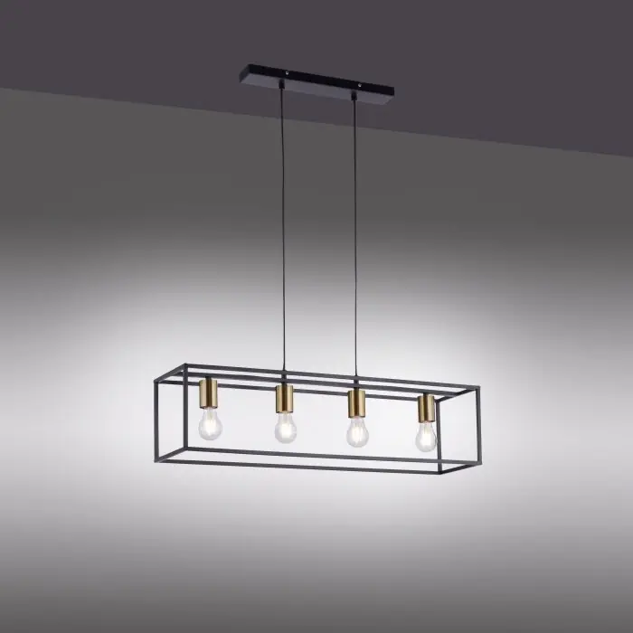 Bestseller Leuchten-Direkt FABIO Lámpara Colgante Negro, 4 luces