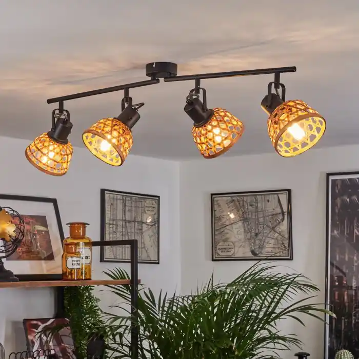 Aeschi Lámpara de Techo Negro, 4 luces Comprar En Línea