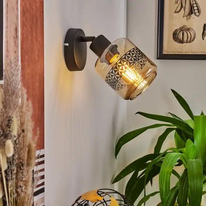 Wigan Aplique Negro, 1 luz Oferta