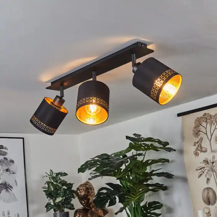 Shoi Lámpara de Techo Negro, 3 luces Ordena Ya
