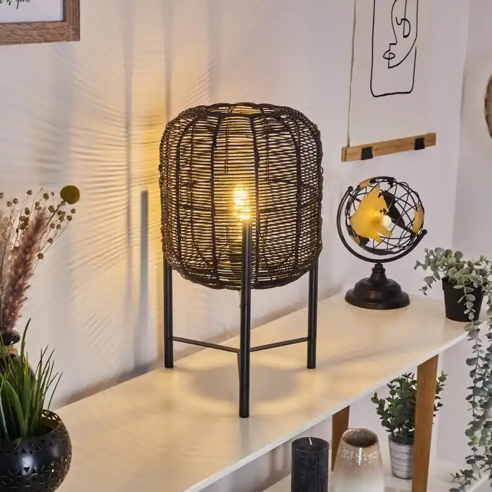 Zaracure Lámpara de mesa Negro, 1 luz Novedad