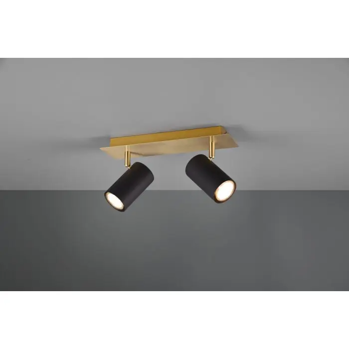 Trio MARLEY Lámpara de Techo Negro-dorado, 2 luces Garantía De Devolución De Dinero