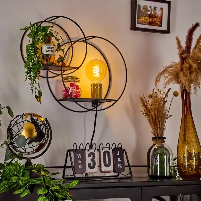 Precio De Oferta Sorvari Aplique dorado, Negro, 1 luz