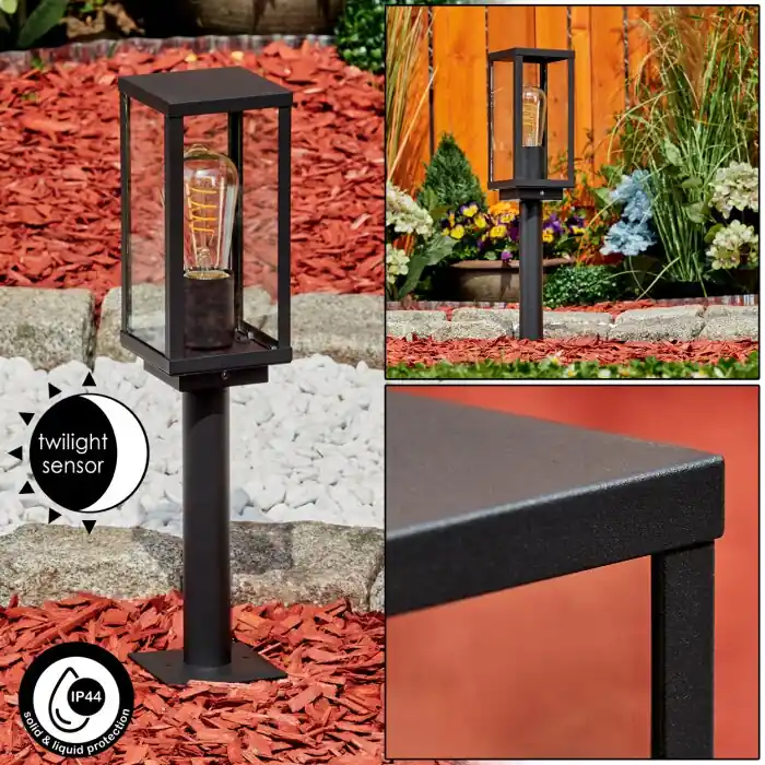 Novedad Lapa Poste de Jardín Negro, 1 luz