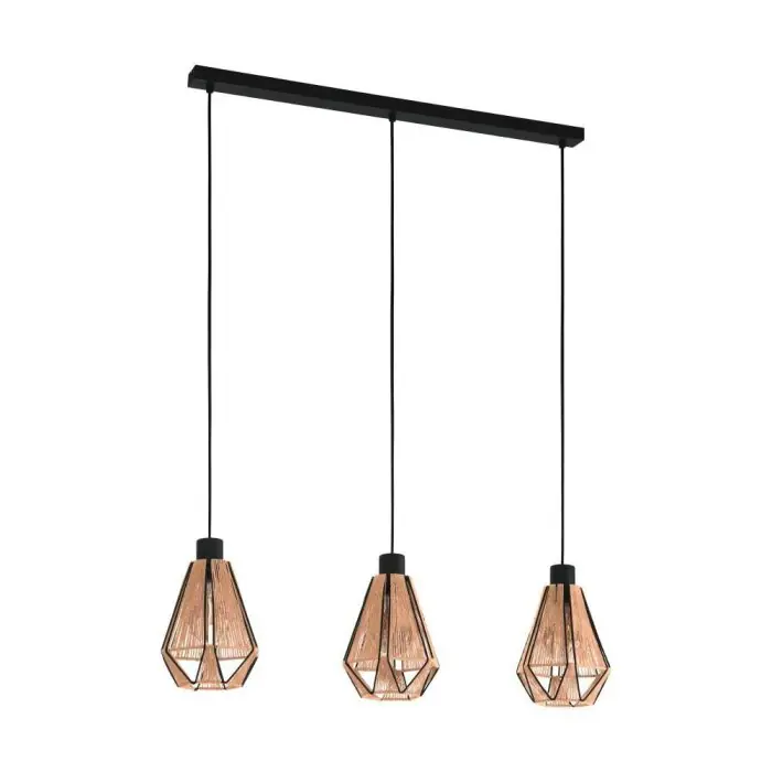 Eglo ADWICKLE Lámpara Colgante Negro, 3 luces Devolución Gratuita