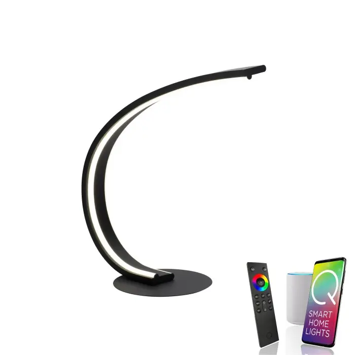 Envío Inmediato Leuchten-Direkt Q-VITO Lámpara de mesa LED Antracita, 1 luz, Mando a distancia