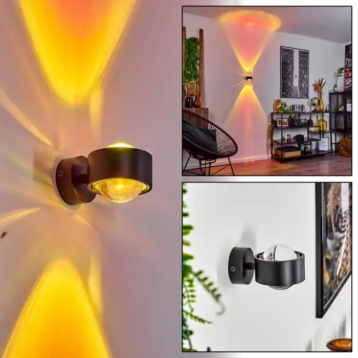 Entrega Rápida Sapri Aplique Negro, 1 luz