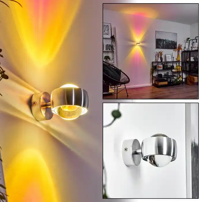 Sapri Aplique Plata, 1 luz Novedad