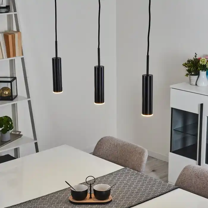 Dalheim Lámpara Colgante LED Negro, 3 luces Envío Exprés