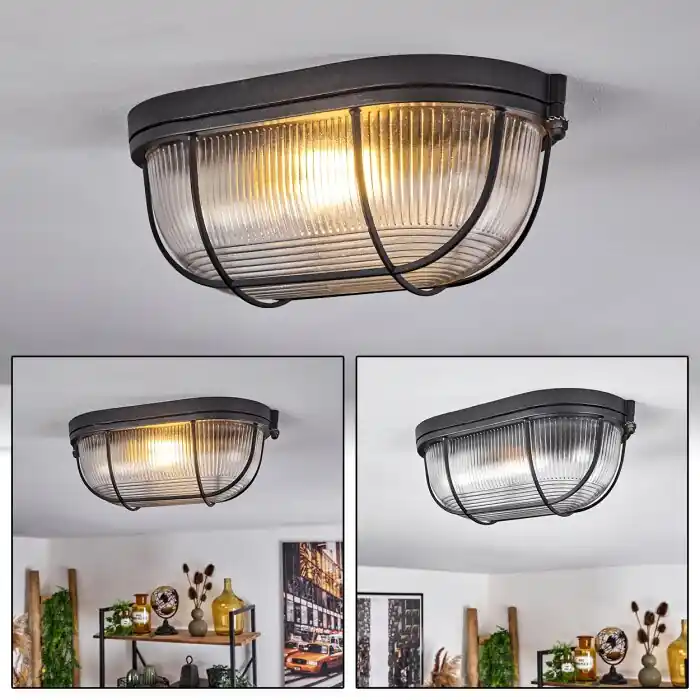 Quintay Lámpara de Techo Negro, 1 luz Devolución Gratuita