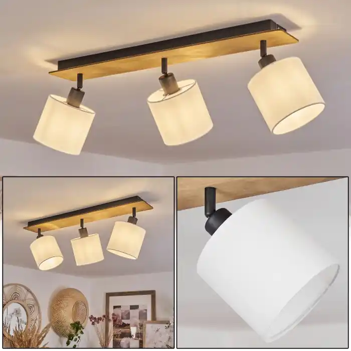 Última Versión Alsen Lámpara de Techo Madera oscura, 3 luces