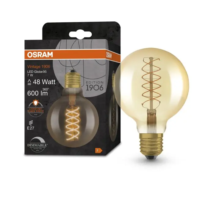 Venta Final OSRAM Vintage 1906® LED E27 7 watt 2200 Kelvin 600 Lumen