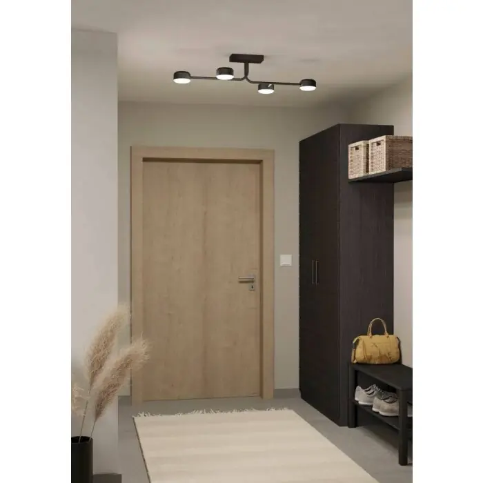 Alta Calidad Eglo CLAVELLINA Lámpara de Techo LED Negro, 4 luces