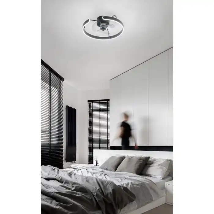 Comprar En Línea Fabas Luce Savoy Ventilador de techo LED Negro, 1 luz