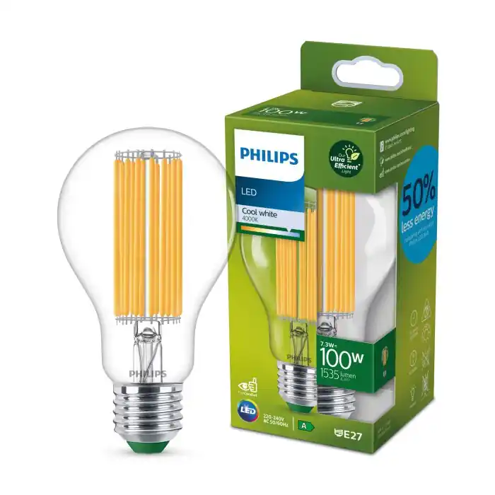 Últimas Unidades Philips Classic LED E27 7,3 W 4000 Kelvin 1535 Lumen