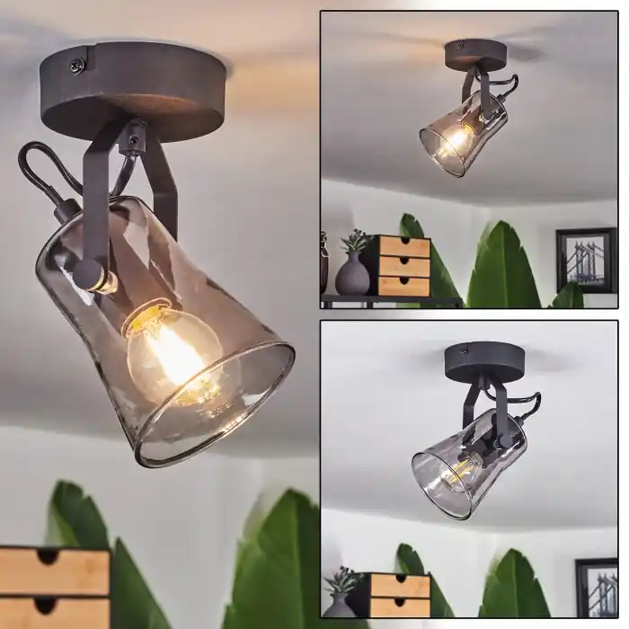 Trajouca Lámpara de Techo Negro, 1 luz Liquidación