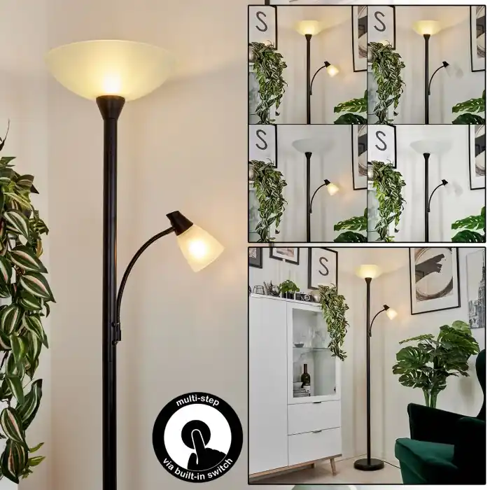 Oferta Limitada Phong Lámpara de Pie LED Negro, 2 luces