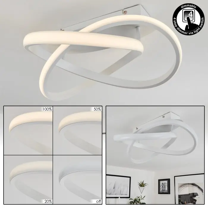 Certificado Cochato Lámpara de Techo LED Blanca, 1 luz