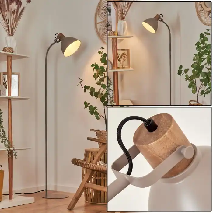 Chipou Lámpara de Pie Gris, 1 luz Favorito De Clientes