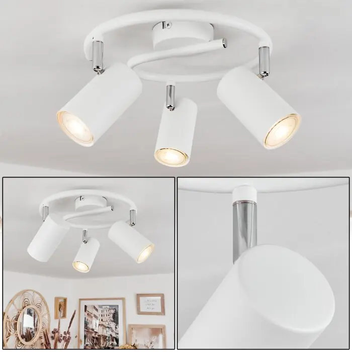 Oferta Flash Javel Lámpara de Techo Cromo, Blanca, 3 luces