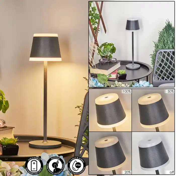 Walt Lámpara de mesa LED Antracita, 1 luz Favorito De Clientes