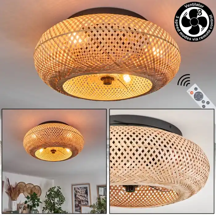 Bauro Lámpara de Techo 50 cm Negro, 4 luces, Mando a distancia No Te Lo Pierdas