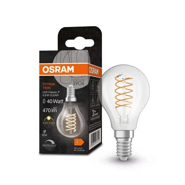Compra Hoy Lámparas Osram E14 LED 4.8 Watt blanco cálido regulable 470 Lumen