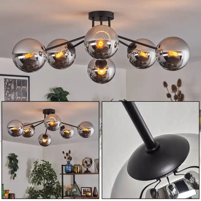 Gastor Plafones Cromo, Ahumado, 6 luces Solo Por Tiempo Limitado