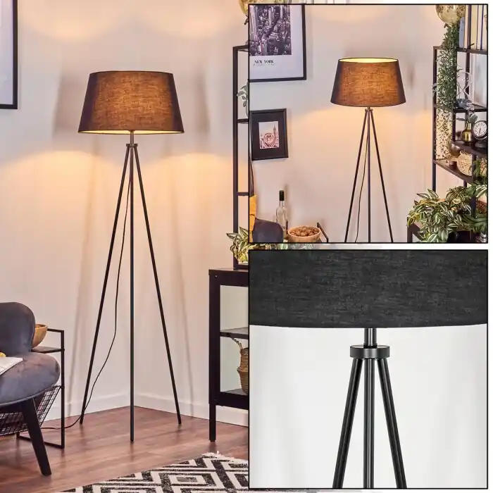 Bassagoda Lámpara de pie Negro, Blanca, 1 luz Descuento