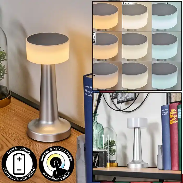Barato Gallboda Lámparas de mesa LED Plata, 1 luz