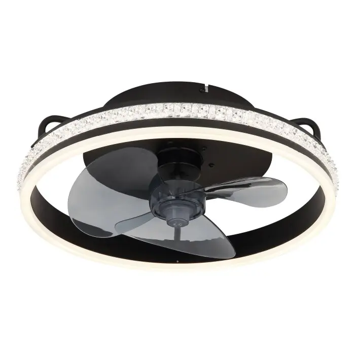 Lámparas Globo Lighting Cataleya lámpara ventilador de techo LED Negro, 1 luz, Mando a distancia Última Versión