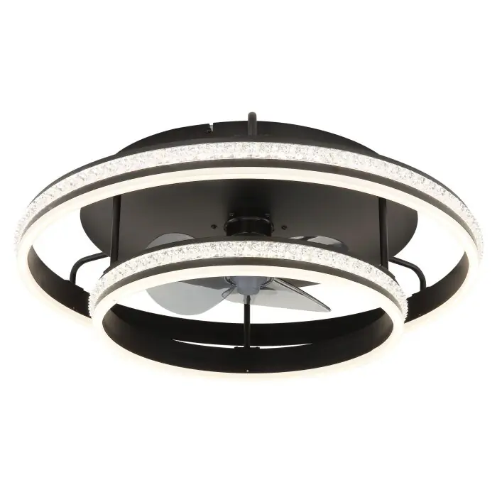 Lámparas Globo Lighting Kendall lámpara ventilador de techo LED Negro, 1 luz, Mando a distancia Gran Oferta