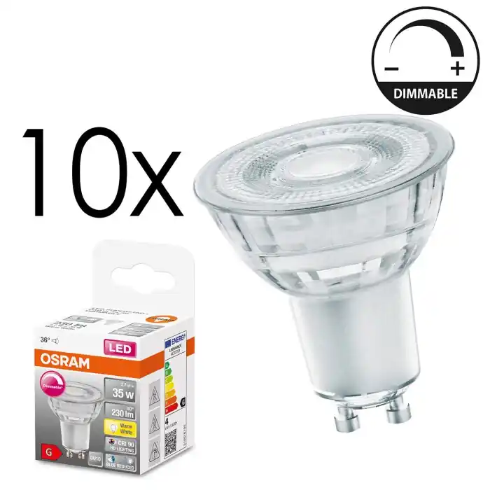 Oferta Flash GU10 LED 3.7 Watt blanco cálido regulable 230 Lumen