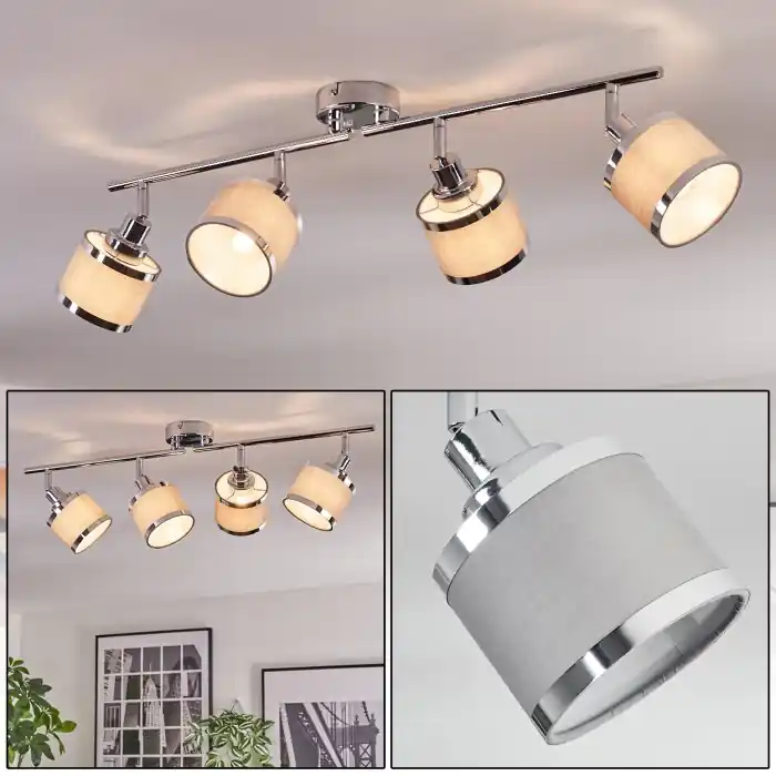 Ailer Plafones, Spot techo Cromo, 4 luces Marca Reconocida
