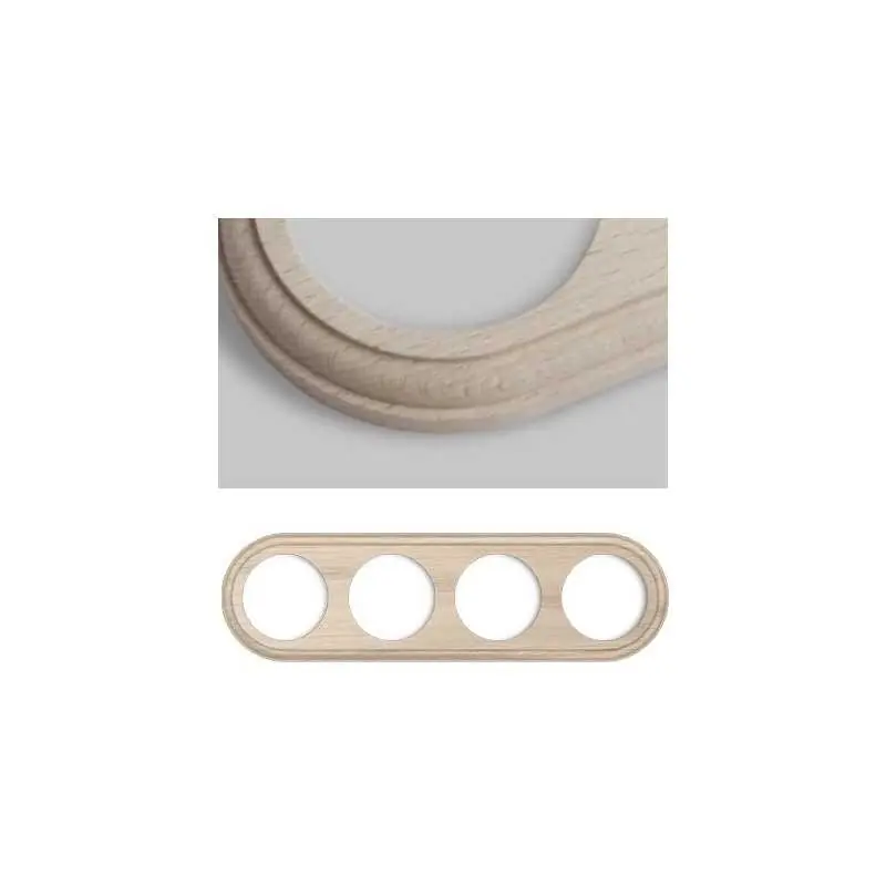 Oferta Limitada Marco para cuatro mecanismos madera cruda redondo