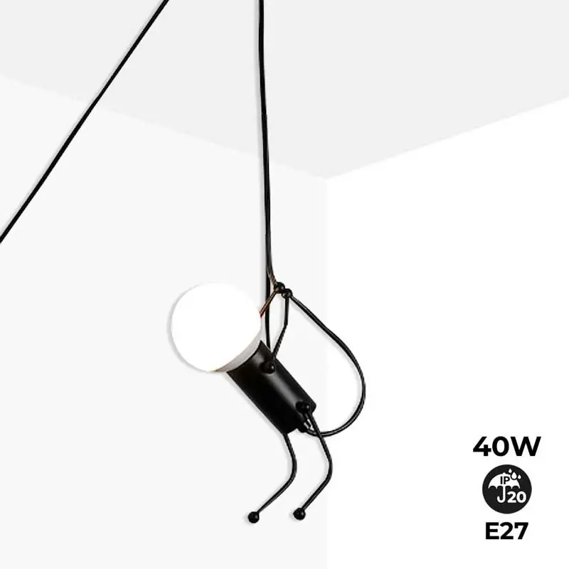 Lámpara colgante ajustable "Doll" - Con interruptor y enchufe - E27 Negro Oferta Especial