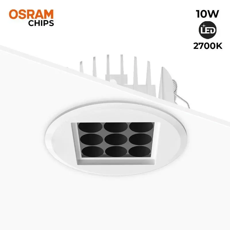 Directo De Fábrica Downlight Led 10W 24º UGR18 Chip Osram Blanco extra cálido 2700K