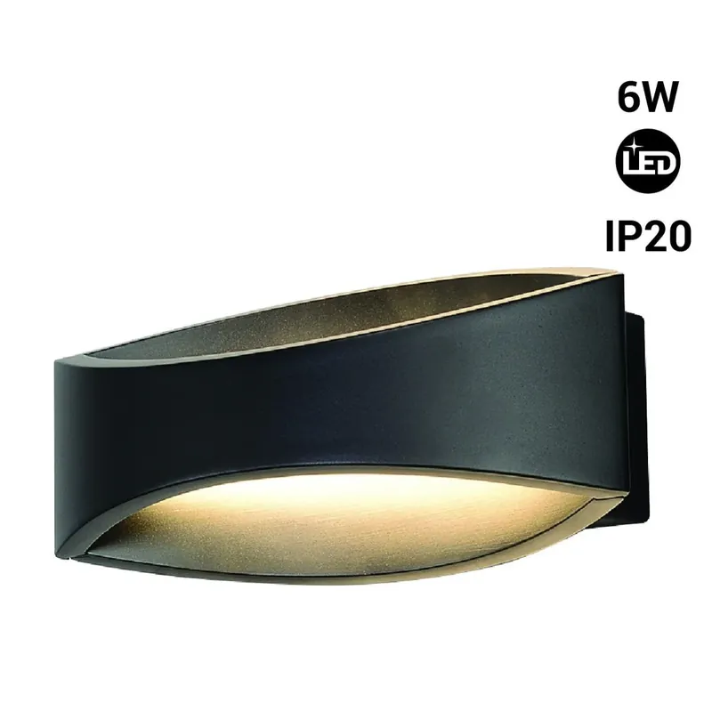 Aplique de pared LED bidireccional - IP20 - 3000K - 6W Blanco Popular