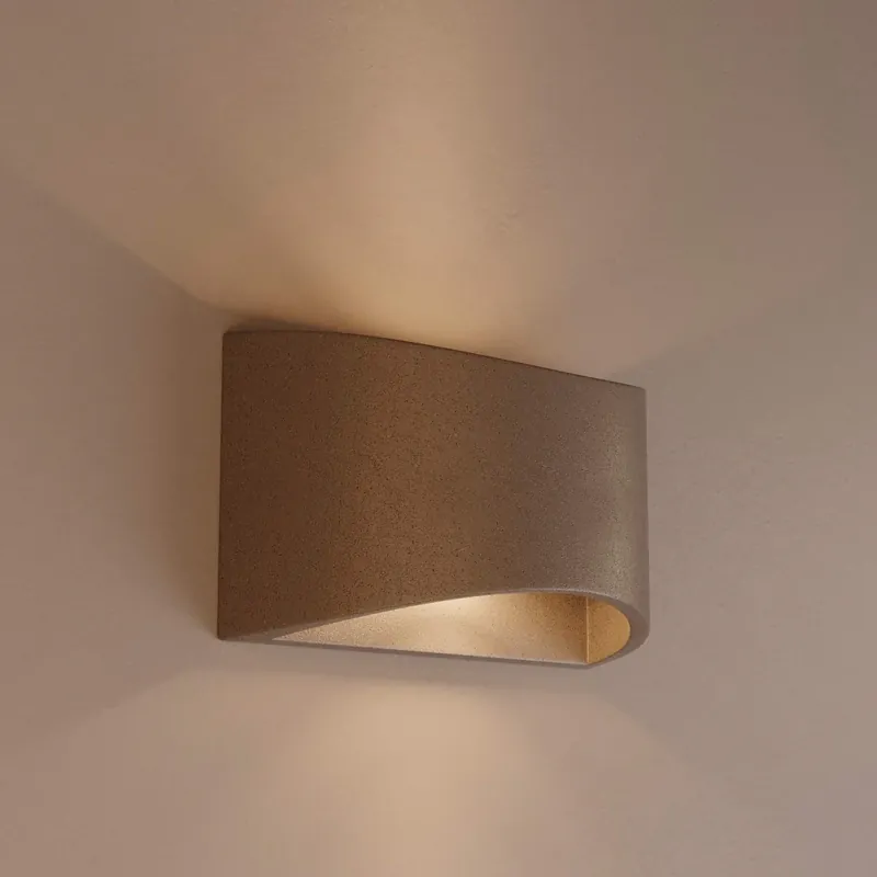 Garantía De Devolución De Dinero Aplique de pared concreto "Raquel" - Up & down - 1 x G9 Gris