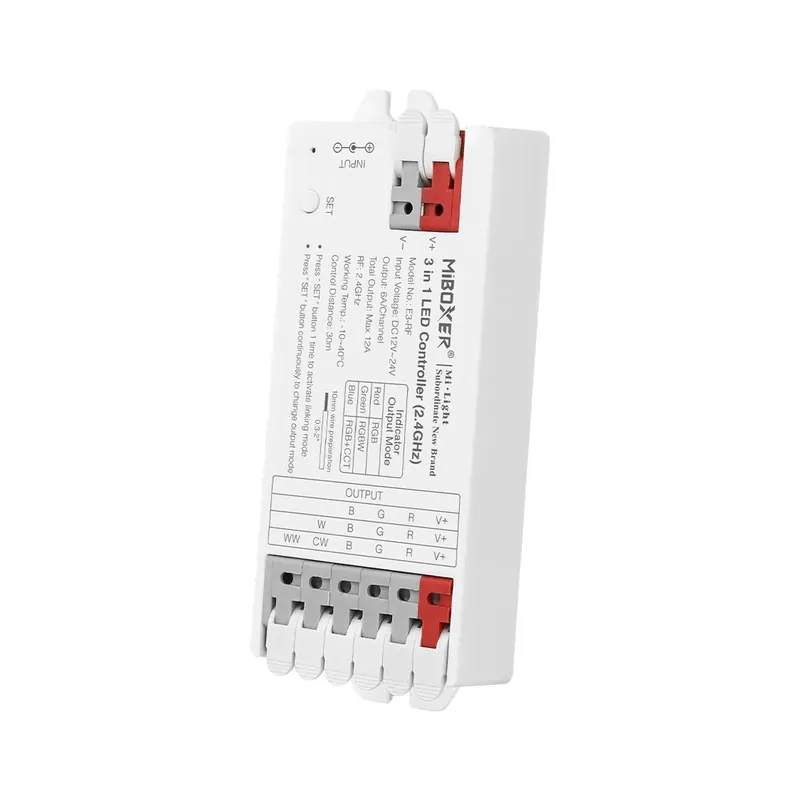 Controlador tira LED 3 en 1- RGB / RGBW / RGB + CCT - 12/24V DC - 2.4GHz - Mi Boxer - E3-RF Última Oportunidad