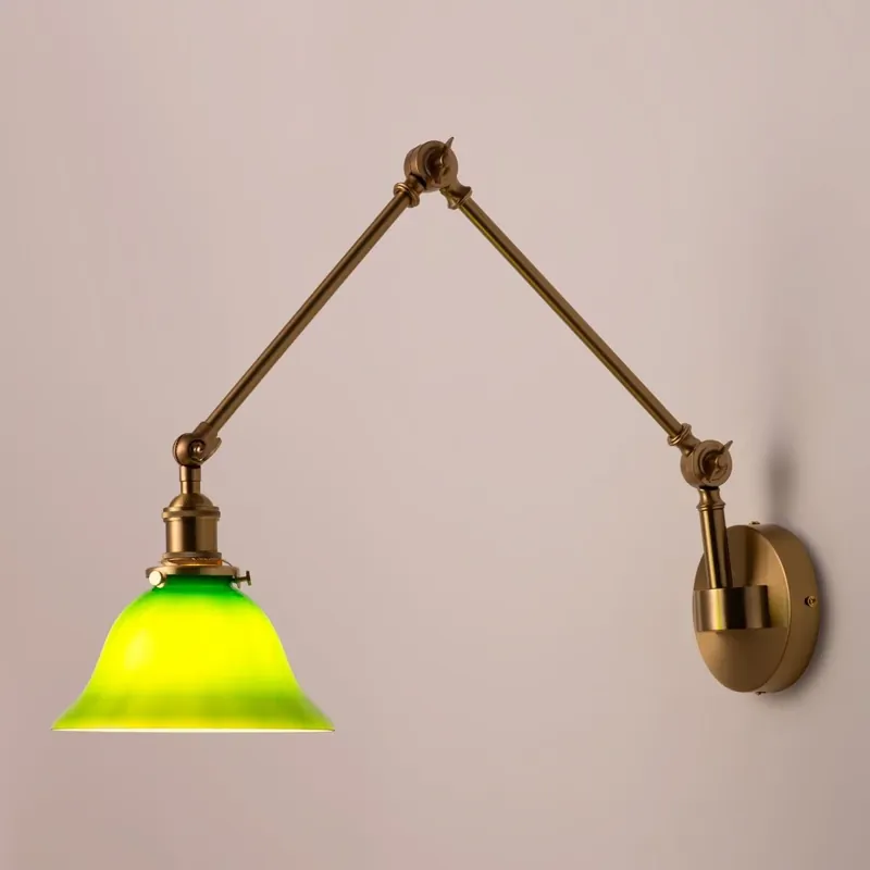 Aplique de pared con flexo "BILLAR" - E27 Verde Entrega Rápida