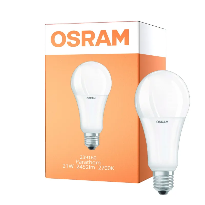Certificado Osram Parathom Classic LED E27 Pera Mate 21W 2452lm - 827 Luz muy Cálida | Regulable - Reemplazo 150W