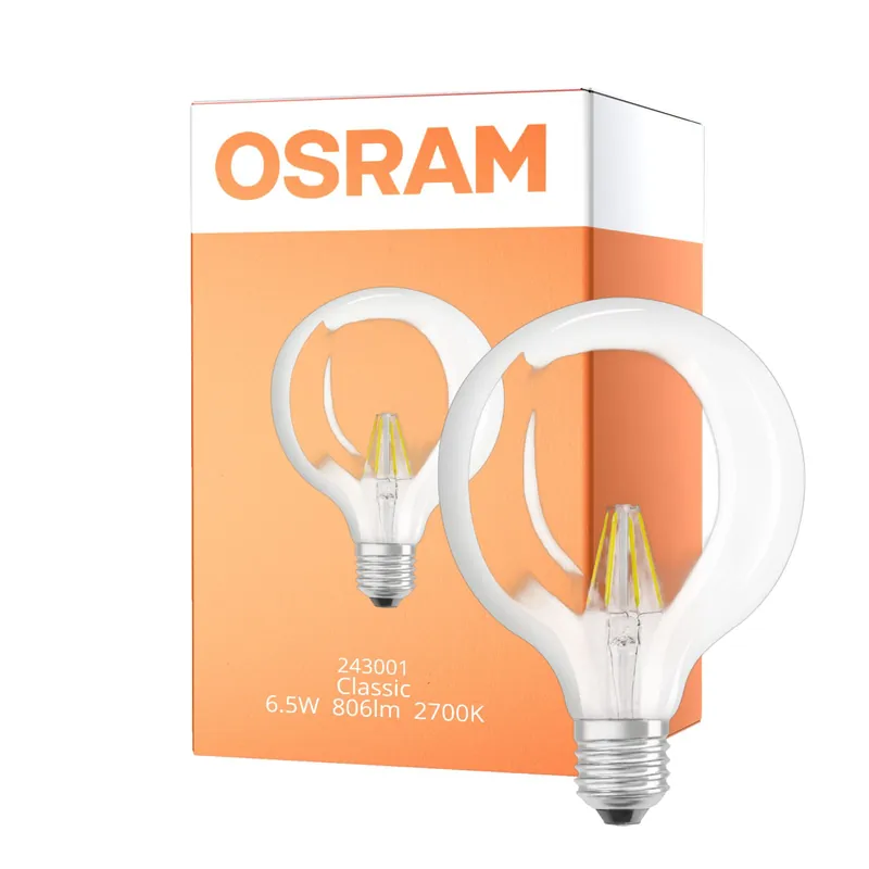 Comprar En Línea Osram Retrofit LED E27 Globe con Filamento Clara 6.5W 806lm - 827 Luz muy Cálida | Reemplazo 60W